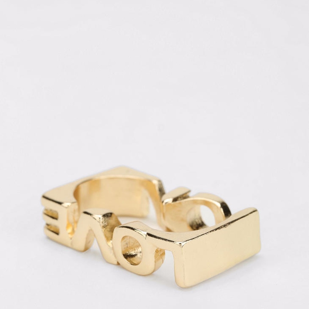 URBAN OUTFITTERS BIG WORDS DOUBLE-FINGER RING LOVE - Picture 3 of 6
